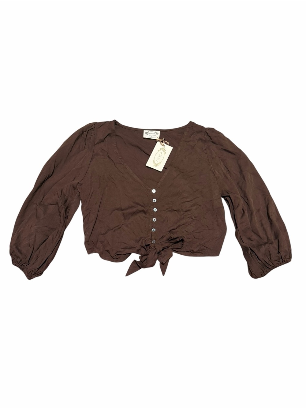 NWT Joyfolie (Mia Joy) Jasmine Crop | Brown | Small